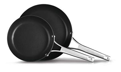 Calphalon 2029637 Premier Hard-Anodized Nonstick 2-Piece 8 10-Inch Frying Pan Set, 8/10 Combo, Black