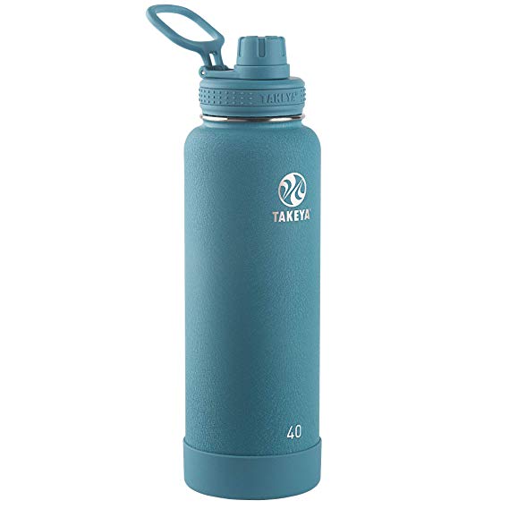 Takeya 51182 Actives Insulated Stainless Steel Al Terra Bottle with Spout Lid, 40oz, Azure