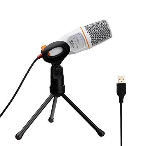 Tonor USB Professional Condenser Sound Podcast Studio Microphone For PC Laptop Computer Upgraded Version - Plug and play White