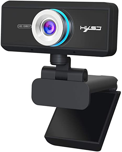 HD Webcam 1080p with Microphone, Computer Web Camera USB Mac Laptop or Desktop Web Cam for Streaming, Video Calling and Recording, 360 Degree Rotatable 360 Degree Rotatable Video