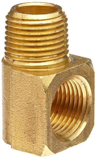Anderson Metals Brass Pipe Fitting, 90 Degree Barstock Street Elbow, 1/4" Male Pipe x 1/4" Female Pipe