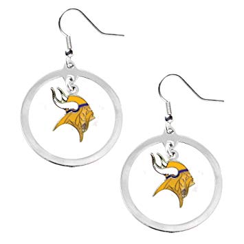 NFL Minnesota Vikings Floating Logo Hoop Earring Set Charm Gift