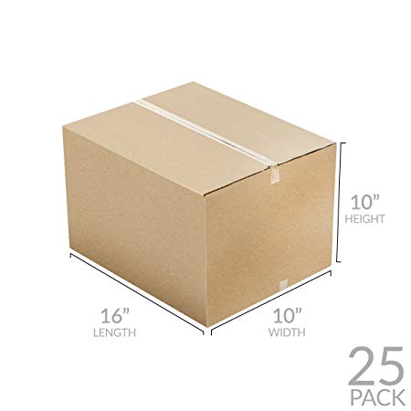 Uboxes Brand Box Bundles: (25 Pack) Small Moving Boxes 16"x10"x10"