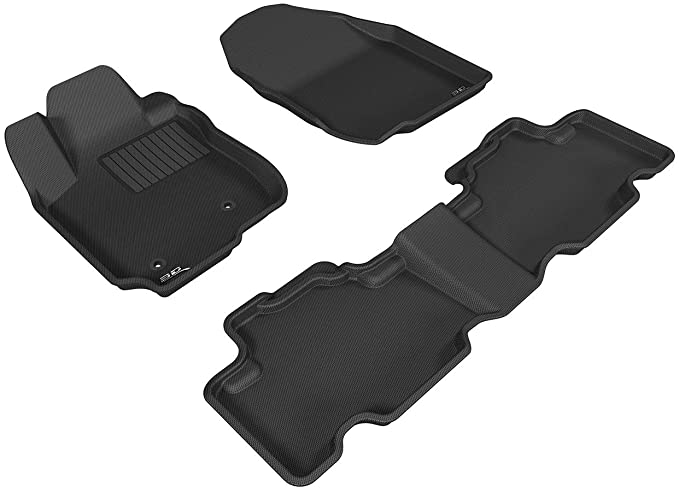 3D MAXpider Custom Fit All-Weather Complete Set Floor Mat for Select Toyota RAV4 Models - Kagu Rubber (Gray)