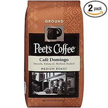 Peet's Coffee Cafe Domingo, Medium Roast, Ground 12-ounce Bags (Pack of 2)
