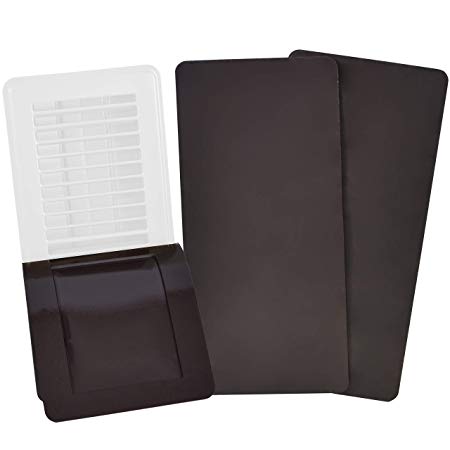 Brown Magnetic Vent Covers (3-Pack) | Pocketed Design for Complete Seal | 5.5" X 12" for Floor, Wall, or Ceiling Vents and Air Registers | for RV, Home HVAC, AC and Furnace Vents | Vent Not Included