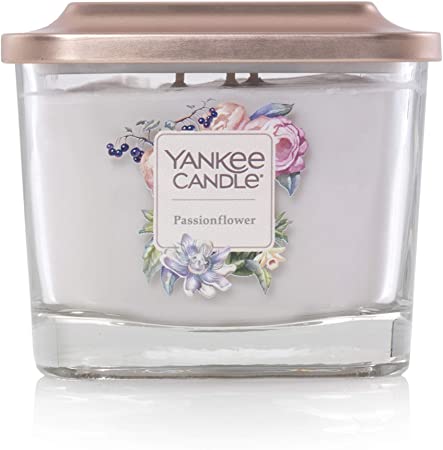 Yankee Candle Company Elevation Collection with Platform Lid Medium 3-Wick Square Candle, Passionflower