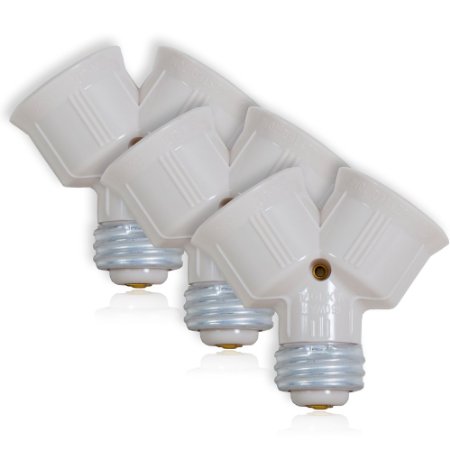Maxxima Light Bulb Socket Splitter For LED, CFL and Standard Bulbs Pack of 3