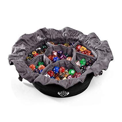 CardKingPro Immense Dice Bags with Pockets - Black - Capacity 150  Dices - Great For Dice Hoarders