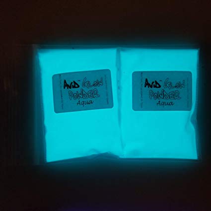 Glow in The Dark Pigment Powder; Neutral in Daylight, Aqua Glow in Dark; 2.9oz (80g); for Resin, Slime, Nail Polish, Paints