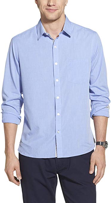 Geoffrey Beene Men's Slim Fit Easy Care Long Sleeve Button Down Shirt