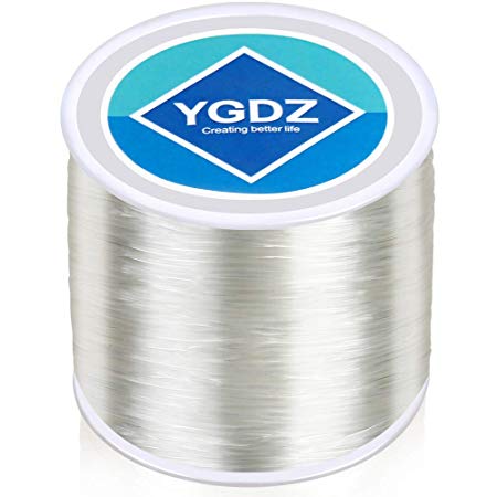1mm Bracelet String, YGDZ Clear Elastic Beading Cord Crystal Stretchy Thread Strings for Bracelets Jewelry Making, 1 Roll 100m (1.0mm)