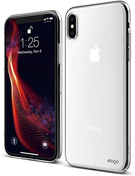 elago Slim Fit Series for iPhone Xs Max Case [Crystal Clear] - [Full Covered][Camera Protection][Support Wireless Charging][Scratch & Minor Drop Protection] Compatible with Apple iPhone Xs Max (2018)