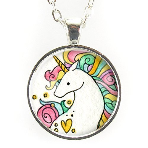 Rainbow Unicorn Necklace, Kawaii Jewelry, Cute Gifts For Her, Christmas Gift Ideas