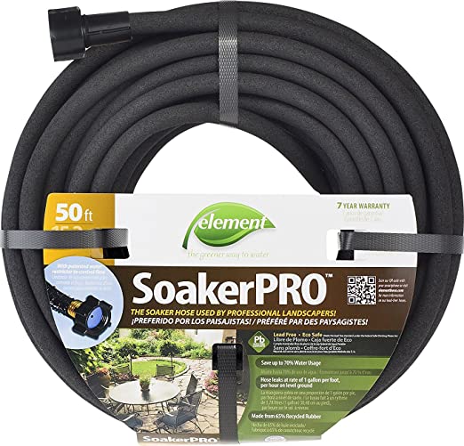 Swan CELSP38050, Black Element ELSP38050 SoakerPro Landscaping Soaker Hose 50 ft, 3/8 diamete, 50' x