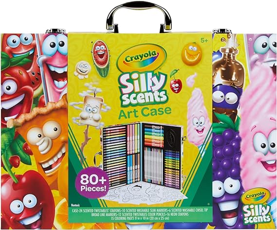 Crayola Silly Scents Inspiration Art Case, 80  Art Supplies, Gift for Kids, Ages 5, 6, 7, 8 [Amazon Exclusive]