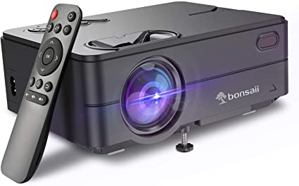 Mini Video Projector, Portable Outdoor Movie Projector 1080P Supported, 4500 Lux LED Phone Projector for Home Theater, Compatible with iPhone, Android, TV Stick, HDMI,USB, PS5, Black