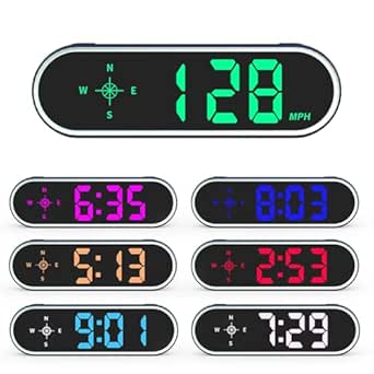 New Colorful Speedometer HUD GPS Digital Speed Meter MPH KM/H Speedo Head Up Display for Cars Trucks, USB Cable Plug & Play (7 Color/MPH KM/H)