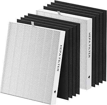 2-Pack AP-1512HH Air Filter Replacement for Coway, Compatible with Airmega AP1512HH and 200M Air Purifiers, 2 True HEPA Filters & 8 Carbon Pre-Filters, Compared to Part #3304899