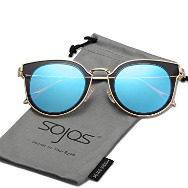 SOJOS Fashion Polarized Sunglasses for Women UV400 Mirrored Lens SJ1057