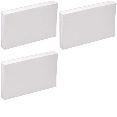 Oxford Blank Index Cards, 5" x 8", White, 100/Pack (Pack of 3) Bundle with Rubber Pen/Pencil Holder