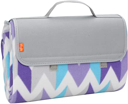 Yodo Compact Water-Resistant Picnic Blanket Tote with Soft Fleece