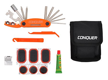 Multi Function Bike Tool with Patch Kit & Tire Levers 18 Function