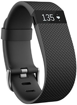 Fitbit Charge HR Wireless Activity Wristband, Black, Large