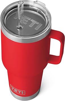 YETI Rambler 35 oz Straw Mug, Vacuum Insulated, Stainless Steel, Rescue Red