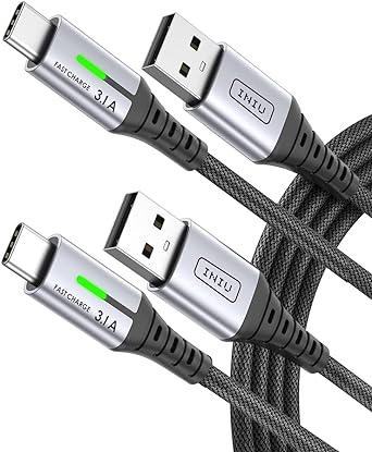 USB C Cable, [2 Pack 2 2m ] QC 3.0 Fast Charging USB Type C Cable, INIU 3.1A Nylon Braided Phone Charger USB-C Cord Charge for iPhone 15 Pro Max Samsung Galaxy S22 S21 S20 S10 Plus Note 10 LG etc