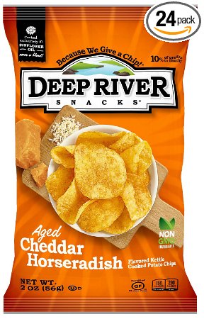 Deep River Snacks Kettle Chips, Aged Cheddar Horseradish, 2-Ounce (Pack of 24)
