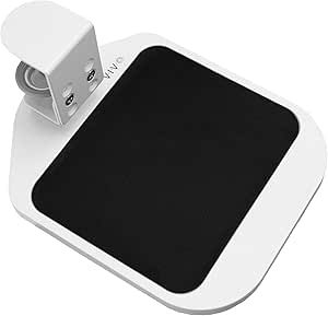 VIVO Wooden Clamp-on Adjustable Computer Mouse Pad and Device Holder for Desks, Extended Rotating Platform Tray, Fits up to 2 inch Desktops, White, MOUNT-MS01W