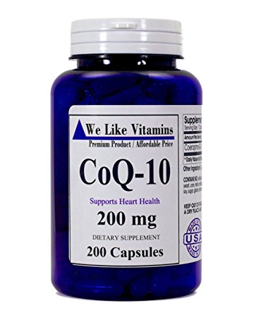 CoQ10 200mg 200 Capsules Max Strength Best Value - Antioxidant Co Q-10 Coenzyme for a Healthy Heart …