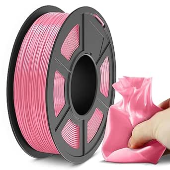 SUNLU Flexible Filament TPU 1.75mm, 95A Filament Flexible TPU pour Imprimante 3D Précision Dimensionnelle  /- 0.03mm, Bonne Durabilité pour l'Impression 3D, Bobine de 0.5kg（1.1lb）165 Meters，TPU Rose