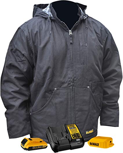 DEWALT DCHJ076A Heated Heavy Duty Work Coat Kit with 2.0Ah Battery and Charger