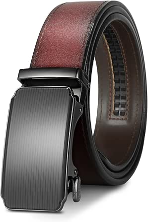 West Leathers Men's Ratchet Belt 100% Italian Cow Leather Belts - Adjustable, Gift-Ready Dress Belts