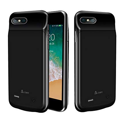 A-TION (Upgraded) iPhone 8 Plus / 7 Plus / 6 Plus / 6S Plus Battery Case, 4000mAh (5.5 inch) Portable Charging Case Ultra-Thin Rechargeable Extended Battery Pack - Support Lightning Headphones (Black)