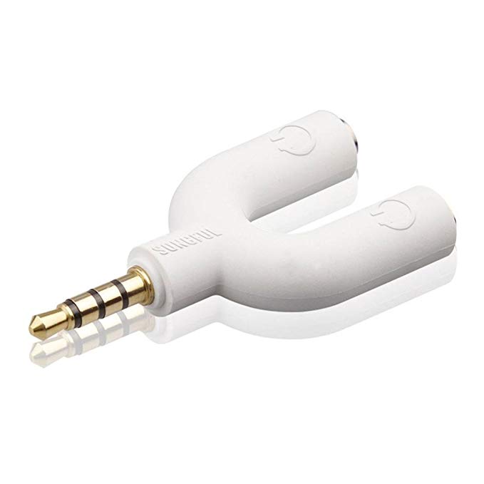 U shape 3.5mm Jack Splitter,Tuscom@ Headset Adapter Kit U Shape 3.5mm Y Splitter for Audio Headphone and MIC