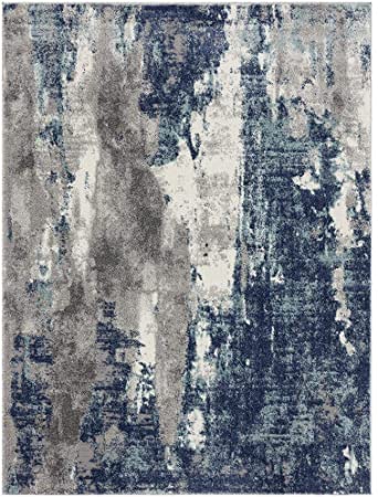 Luxe Weavers Euston Blue 5 x 7 Abstract Modern Area Rug 7681