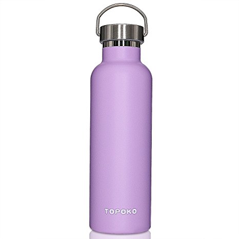 TOPOKO 25 oz Stainless Steel Vacuum Insulated Water Bottle, Keeps Drink Cold up to 24 hours & Hot up to 12 hours, Leak Proof and Sweat Proof. Large Capacity Sports Bottle