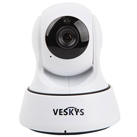 VESKYS Wireless WIFI Pan Tilt 720P HD Net Security IP Camera IR Night Vision Webcam Smart Phone Remote Monitoring US Plug White
