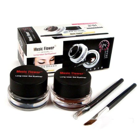 Silvercell Eye Liner Gel Eyeliner Makeup Cosmetic   2PCS Brush Sets A21