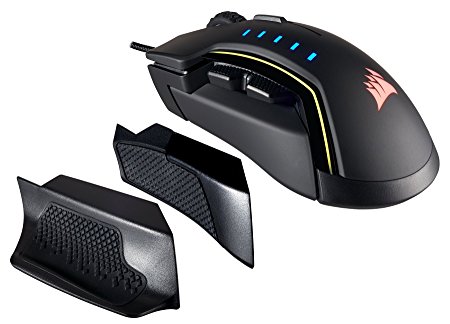 Corsair Gaming GLAIVE RGB Gaming Mouse, Backlit RGB LED, 16000 DPI, Optical, Black