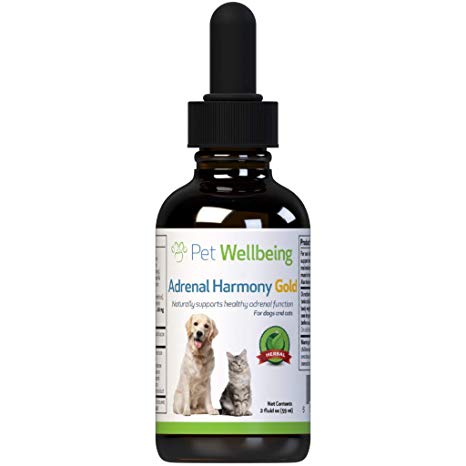 Pet Wellbeing - Adrenal Harmony Gold For Dogs- Natural Support For Adrenal Dysfunction And Cushing'S - 2 Ounce (59 Milliliter)
