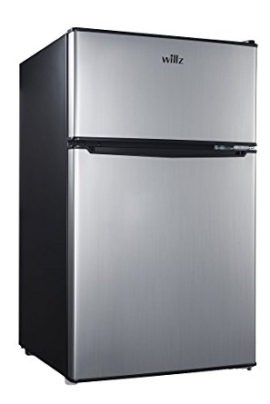 Willz WLR31TS1 3.1 cu.ft. Refrigerator Dual Door True Freezer, Stainless Steel