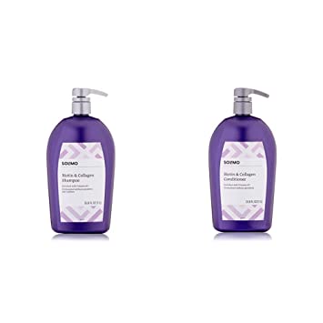 Solimo Biotin & Collagen Shampoo, 33.8oz & Biotin & Collagen Conditioner, 33.8oz