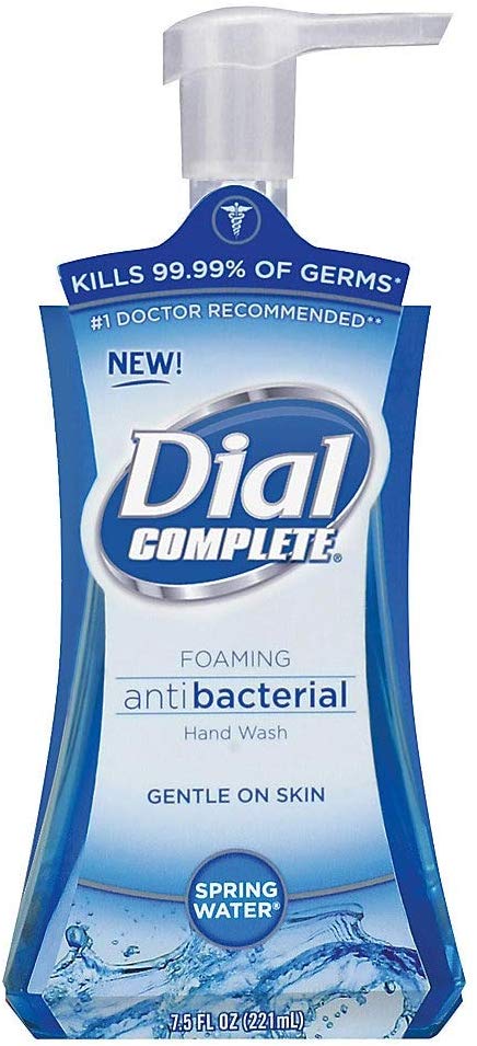 Dial Complete Foaming Antibacterial Hand Soap, Springwater Scent, 7.5 Oz, Blue