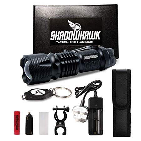 Super Bright Torch Rechargeable,Led Torch Powerful,Tactical Flashlight Waterproof Military Grade Torch Strobe,Camping,Hiking by Shadowhawk 1300 lumens