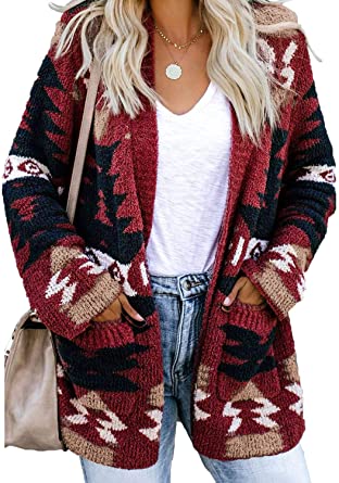 Dokotoo Womens Fashion Open Front Long Sleeve Cardigans Sweaters Coats with Pockets