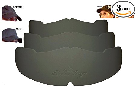3Pk. Black Manta Ray Baseball Caps Crown Inserts For Low Profile Caps| Hat Shapers| Hat Liner| Hat Stretcher| Ball Caps Form| Brim Hat Crown| Hat Support| Hat Padding| Storage Aide|100% MBG.